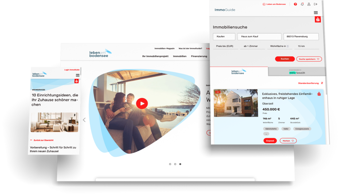 Leben am Bodensee Referenzbild Website mit Desktop und mobiler Ansicht